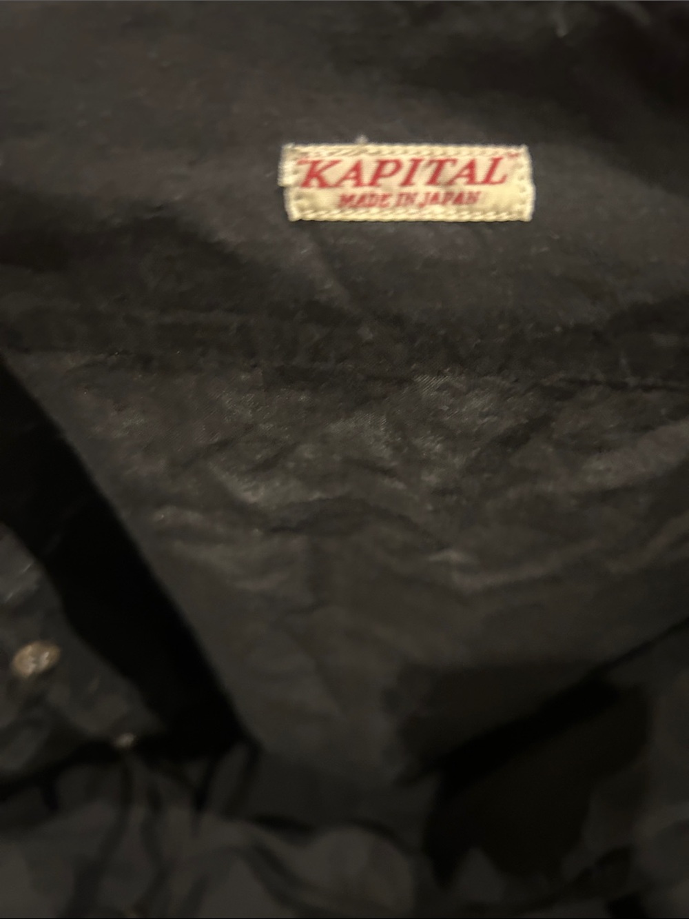 Kapital Black shirt with Red Logo Label
